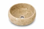 Vasque Ronde en Pierre Naturelle Marbre Beige N°S61 – Image 2