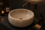 Vasque Ronde en Pierre Naturelle Marbre Creme N°S59