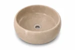 Vasque Ronde en Pierre Naturelle Marbre Creme N°S59 - Image 2