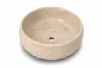 Vasque Ronde en Pierre Naturelle Marbre Creme N°S66 – Image 2