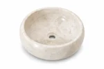 Vasque Ronde en Pierre Naturelle Marbre Creme N°S68 - Image 2